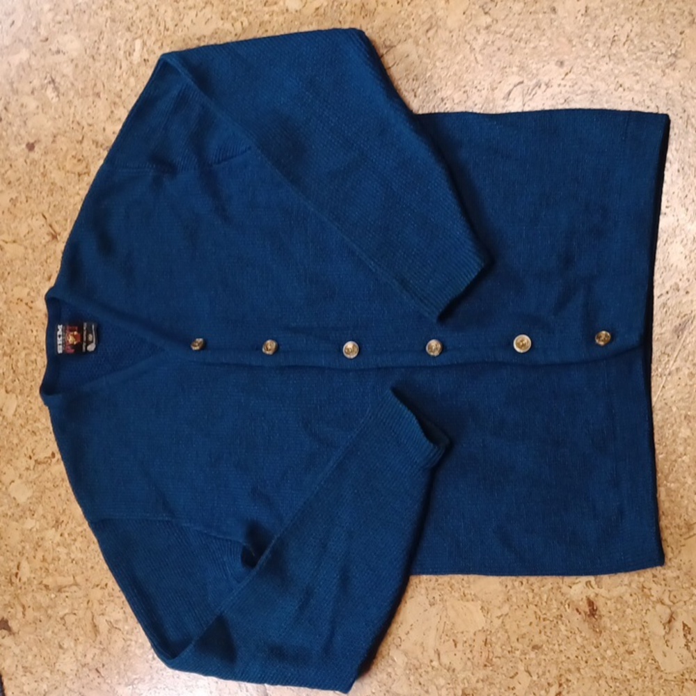 Seattle Knitting Mills Penguin Men's XL Blue Button Front Cardigan Rare Vintage